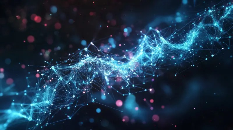 Futuristic blue network digital connections background